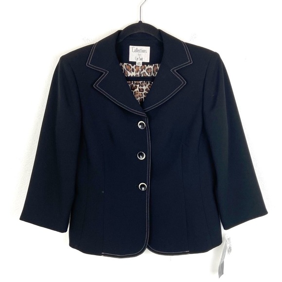 Le Suit Blazer Skirt Suit Set Womens 10P Jacket Skirt Business Office NWT - Picture 4 of 14